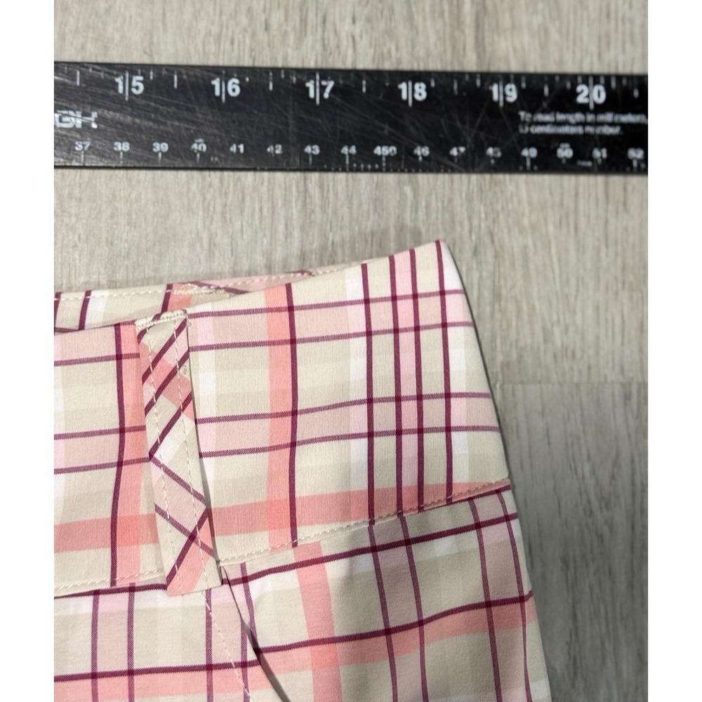 Adidas Pedal Pusher Bermuda Shorts Women's 14 Climalite Stretch Pink Plaid NWT - Picture 10 of 14